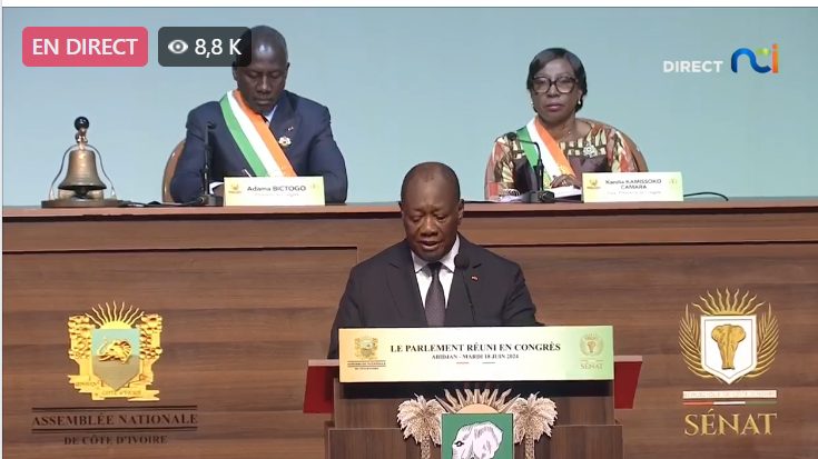 Alassane Ouattara devant le Congrès : "Nous ne ménagerons aucun effort pour que la Côte d’Ivoire demeure un Etat de paix et de sécurité"